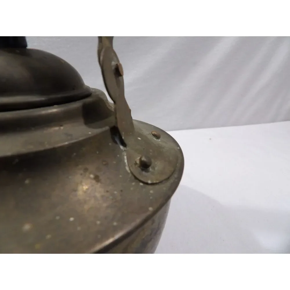 Vintage brass teapot, metal tea kettle, Made in India